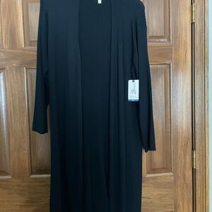 Terra & Sky Black Ribbed Cardigan